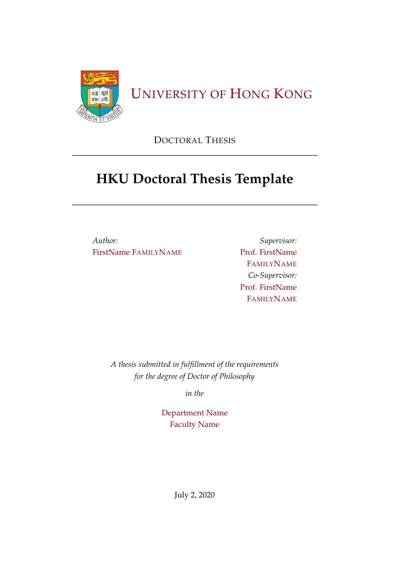 HKU Master/Doctoral Thesis Template