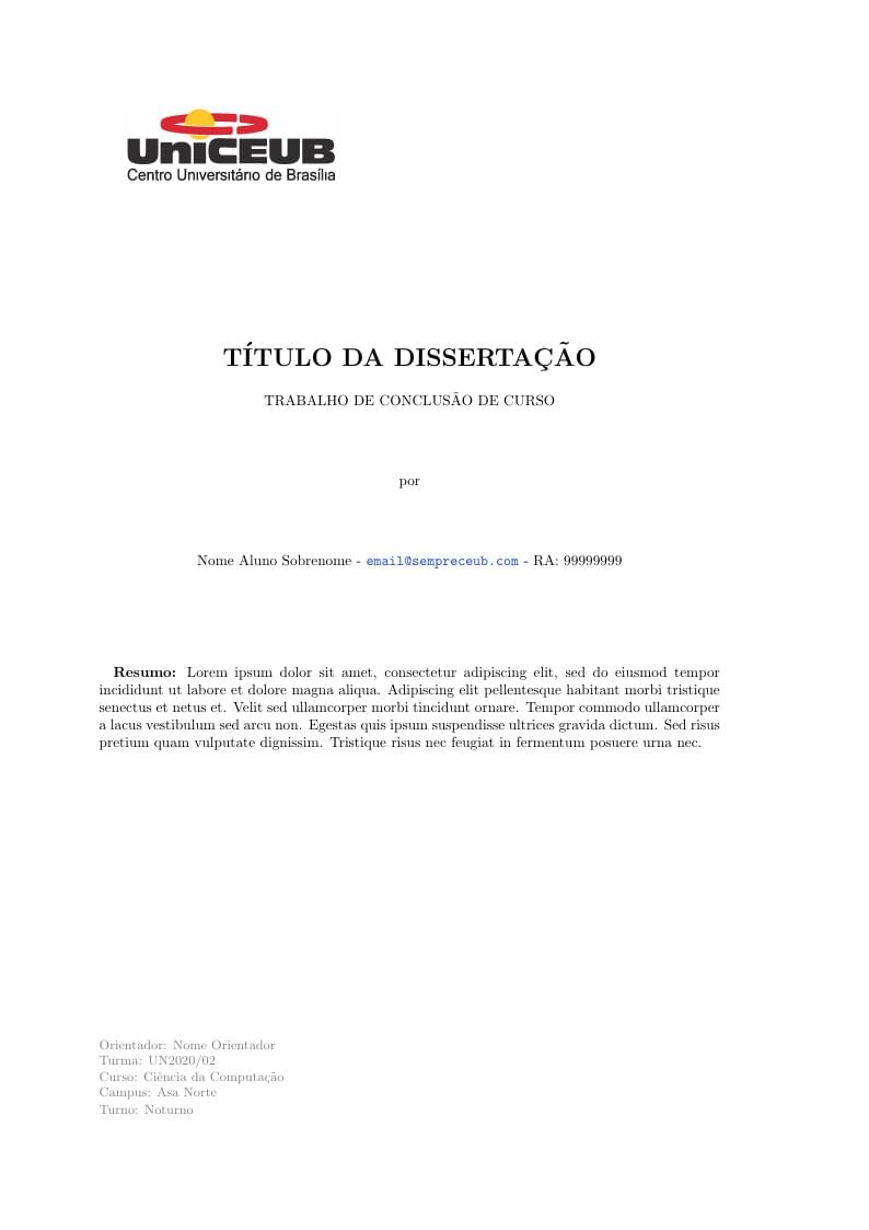 TCC UniCeub de Brasília