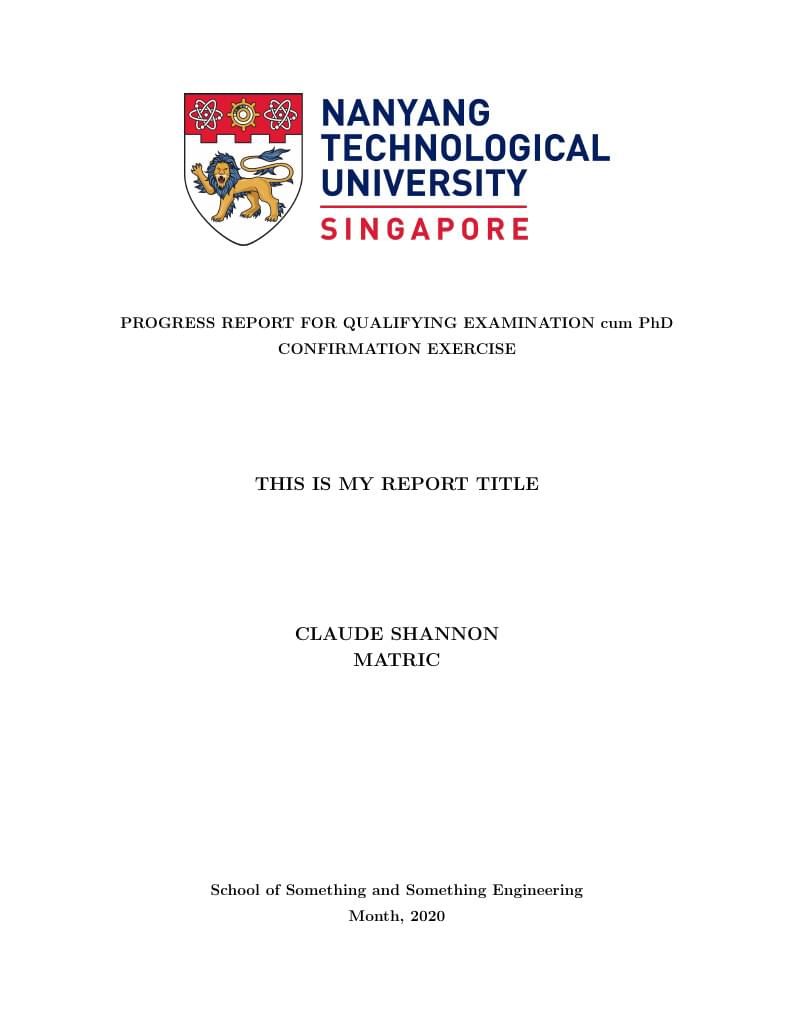 NTU QE report template