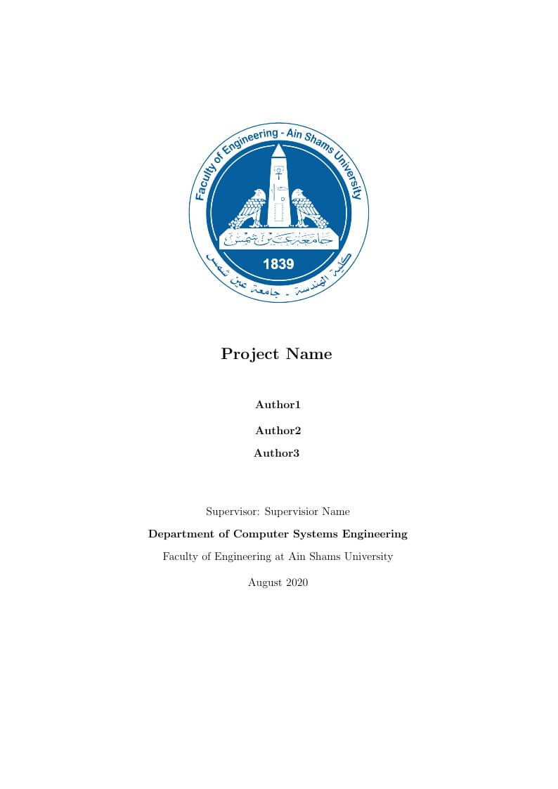 Faculty of Engineering Ain Shams University | Graduation Project Book Template