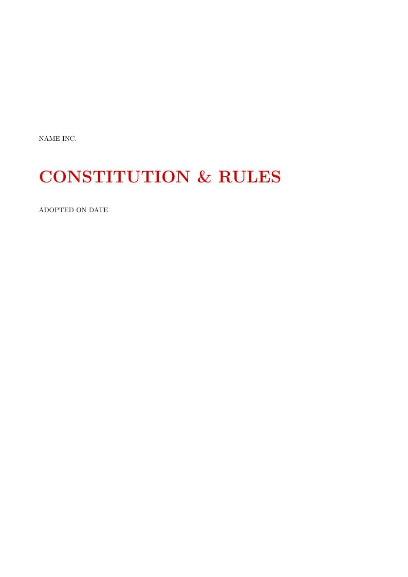 Association constitution and rules template