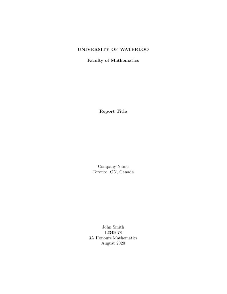 UW Work Report Template