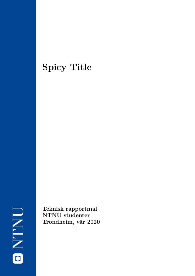 Report Template - NTNU
