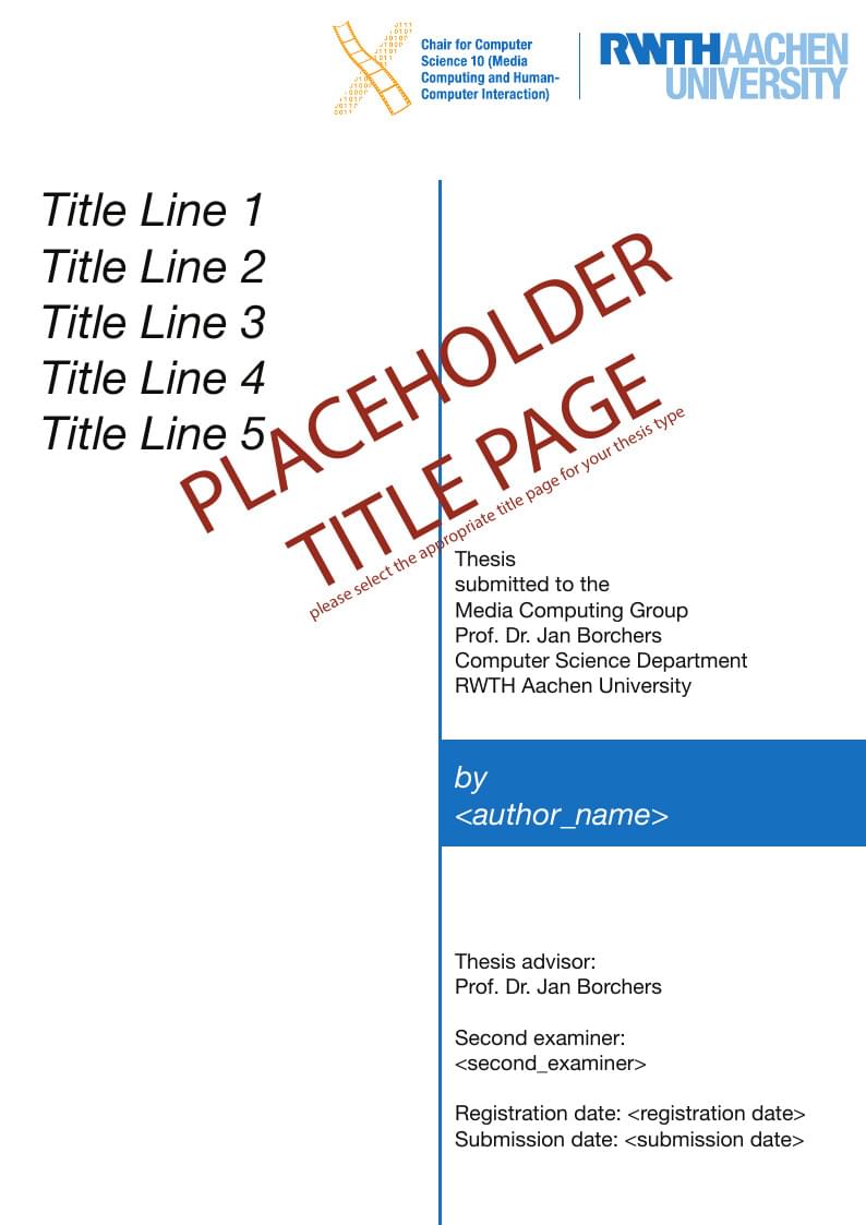 Media Computing Group Thesis Template
