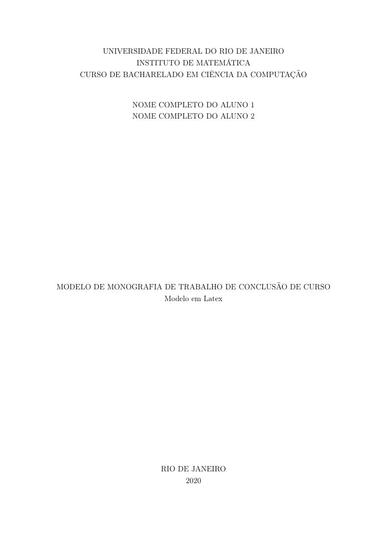 Modelo TCC - DCC / UFRJ