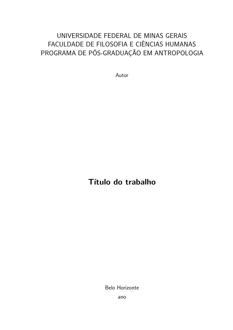 Modelo de Dissertação ou Tese (PPGAN-UFMG)