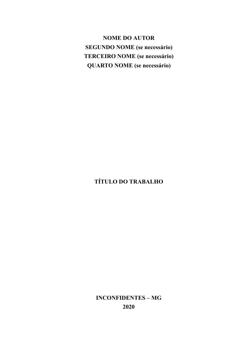 TEMPLATE TRABALHO IFSULDEMINAS CAMPUS INCONFIDENTES