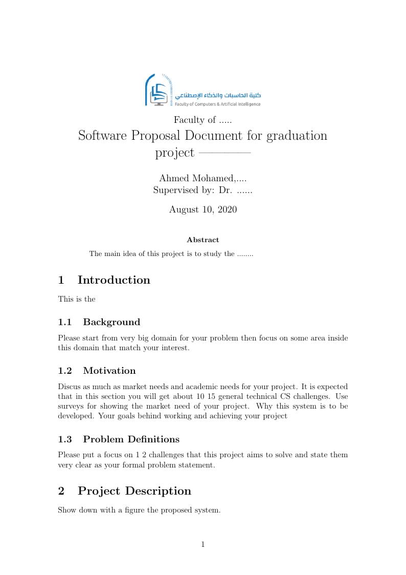 Helwan FCAI-Proposal Document for graduation project