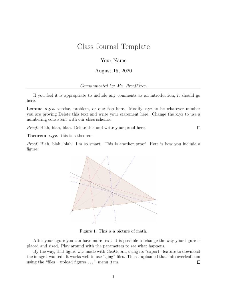 Transactions in Euclidean Geometry Template