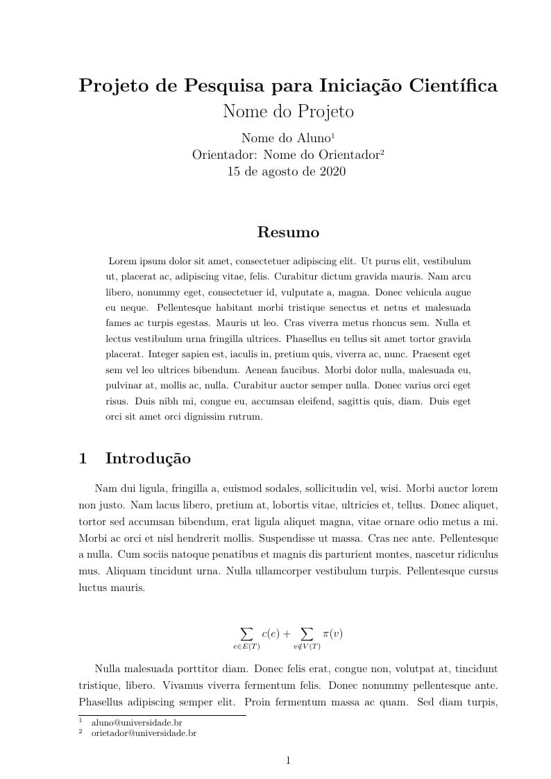 Modelo de Projeto de Pesquisa