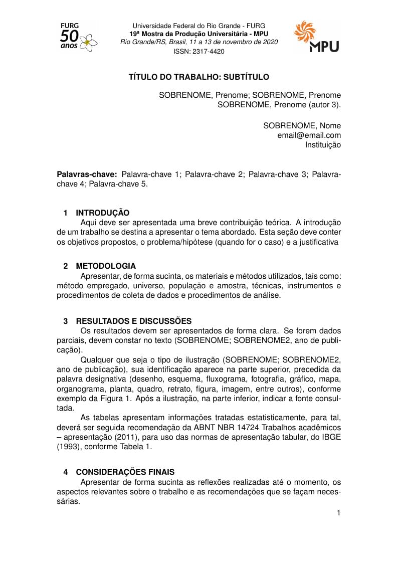 FURG MPU Modelo