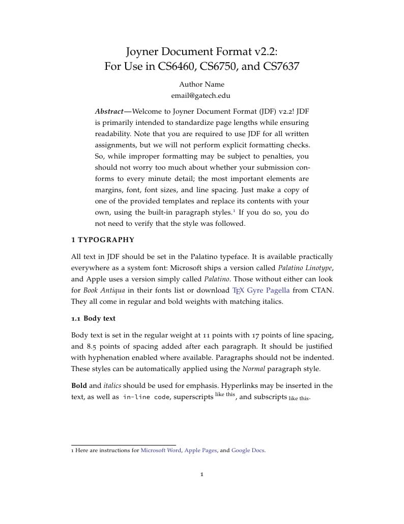 Joyner Document Format v2.2