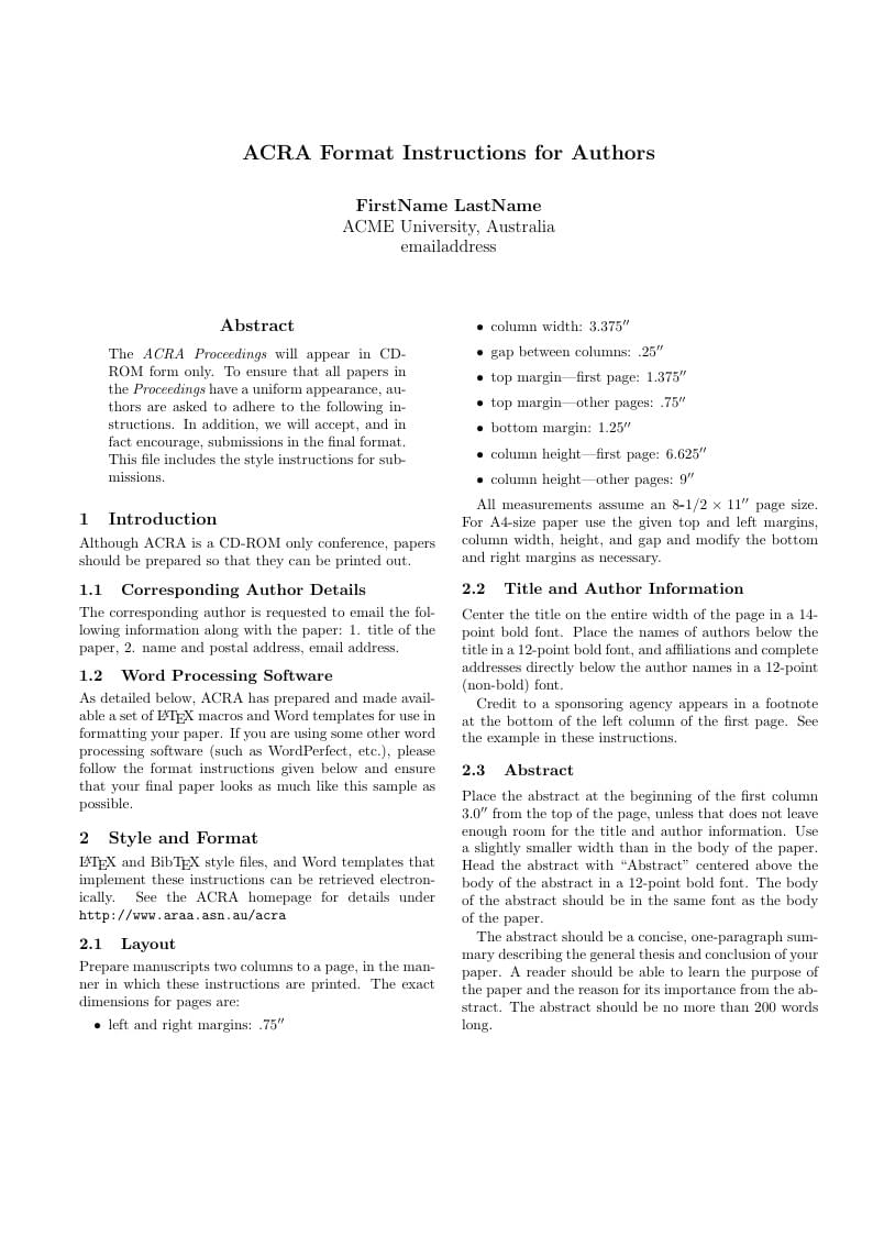 ACRA 2020 - Australasian Conference on Robotics and Automation