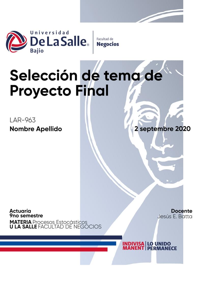 Modelo de Reporte - U La Salle Fac Negocios