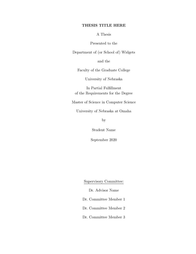 University of Nebraska at Omaha Thesis/Dissertation Template