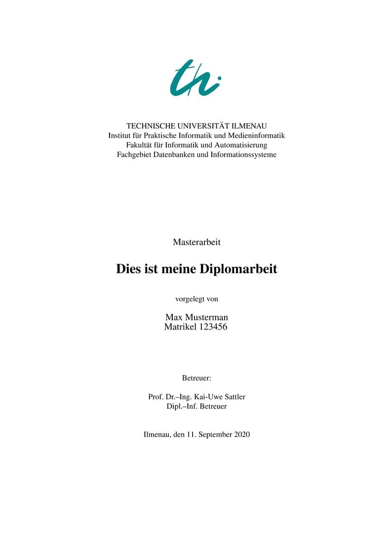 TU Ilmenau Diplomarbeit