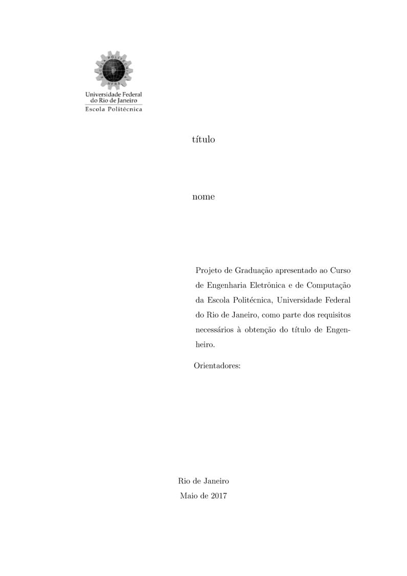 Modelo Projeto Final Engenharia Eletrônica DEL Poli UFRJ