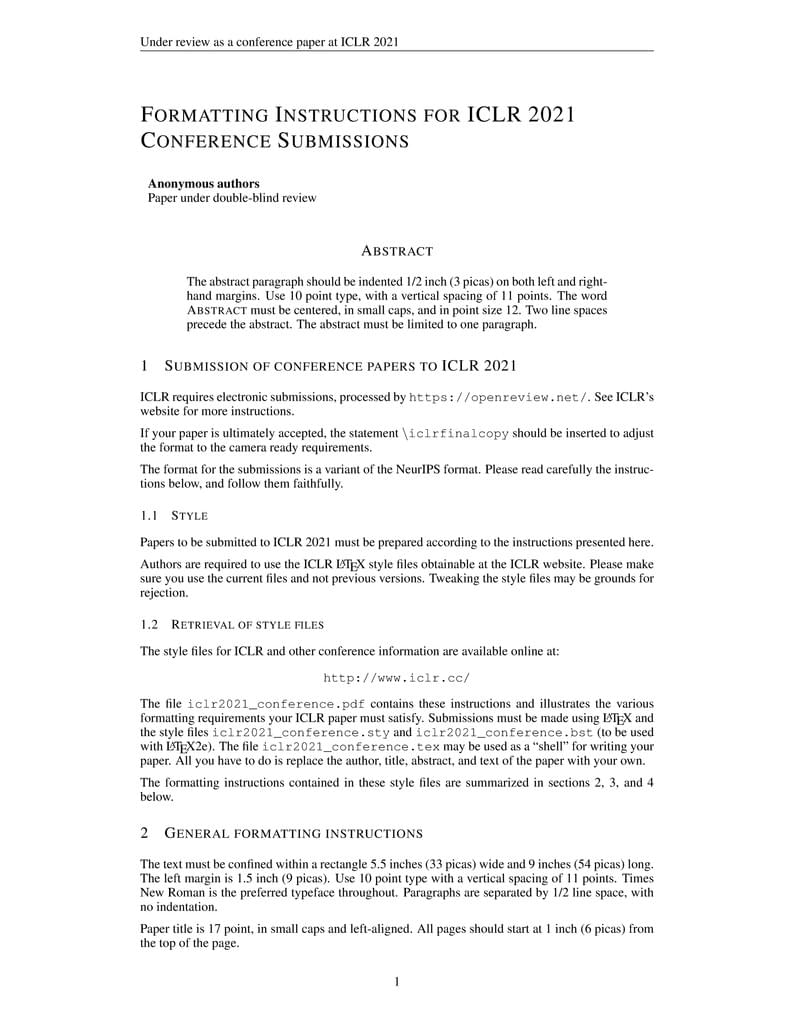 Template for ICLR 2021 Conference Submission