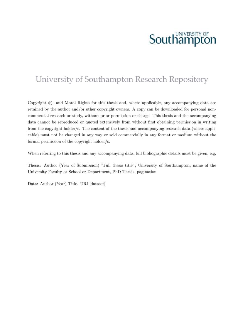 Southampton PhD Thesis