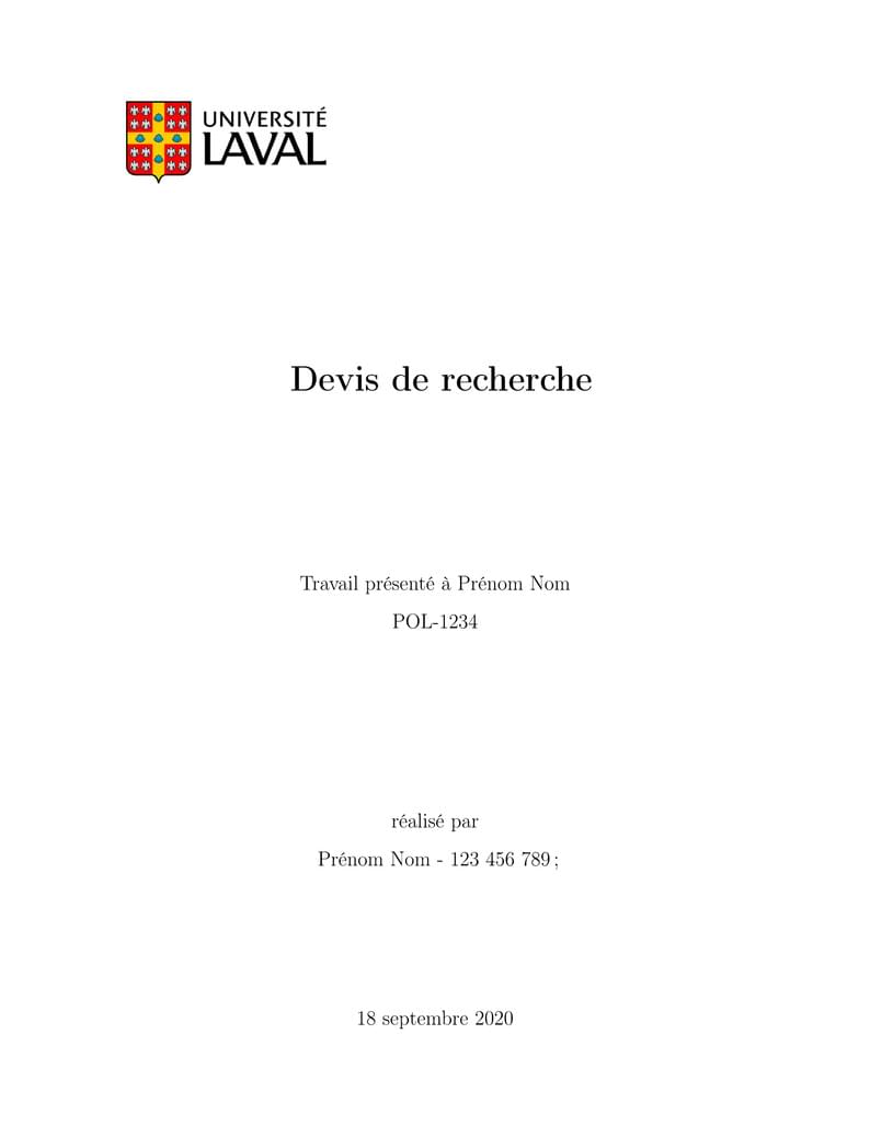 Template Université Laval (Devis de Recherche en Français)