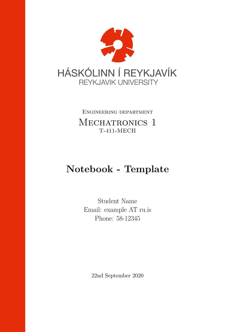 Mech 1 Notebook Template