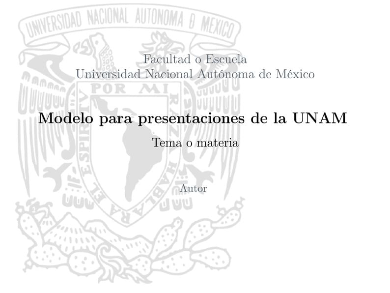 Template for UNAM Presentations