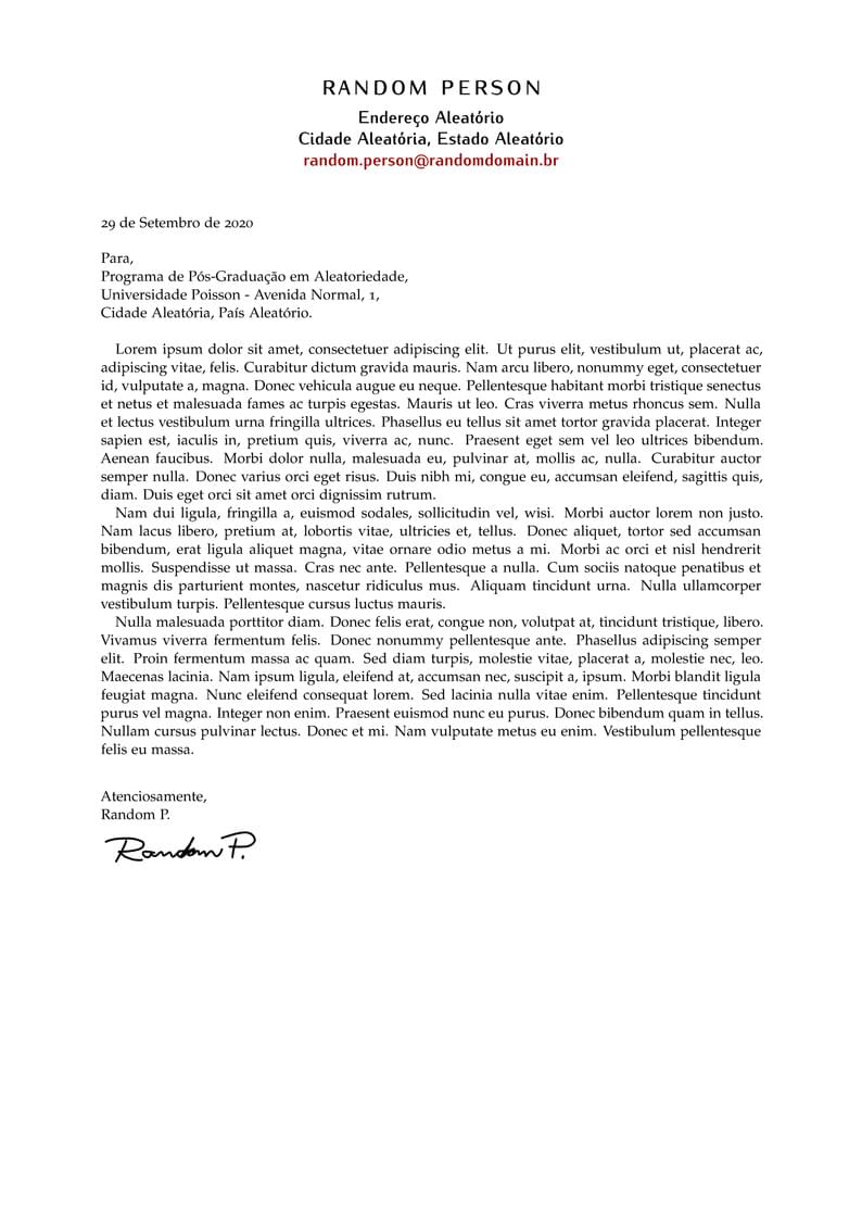 Carta de Apresentação - Template