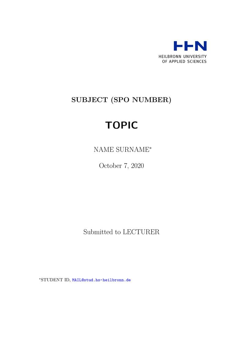 Heilbronn University thesis (HHN-English)