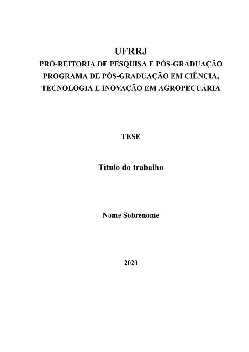 Modelo de Tese e Dissertação UFRRJ - PPGCTIA como capítulo