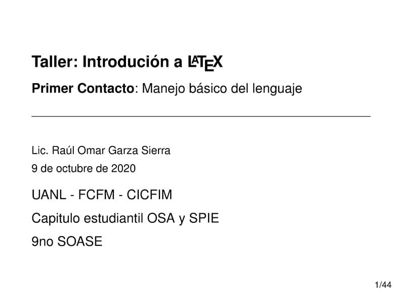 Taller: Introdución a LaTeX