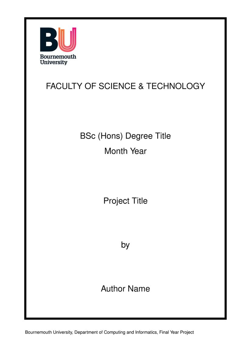 Bournemouth University Dissertation LaTeX Template