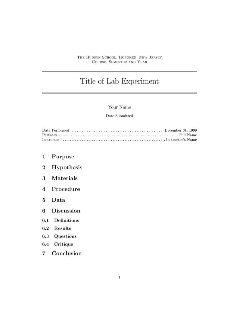 Hudson School Lab Template