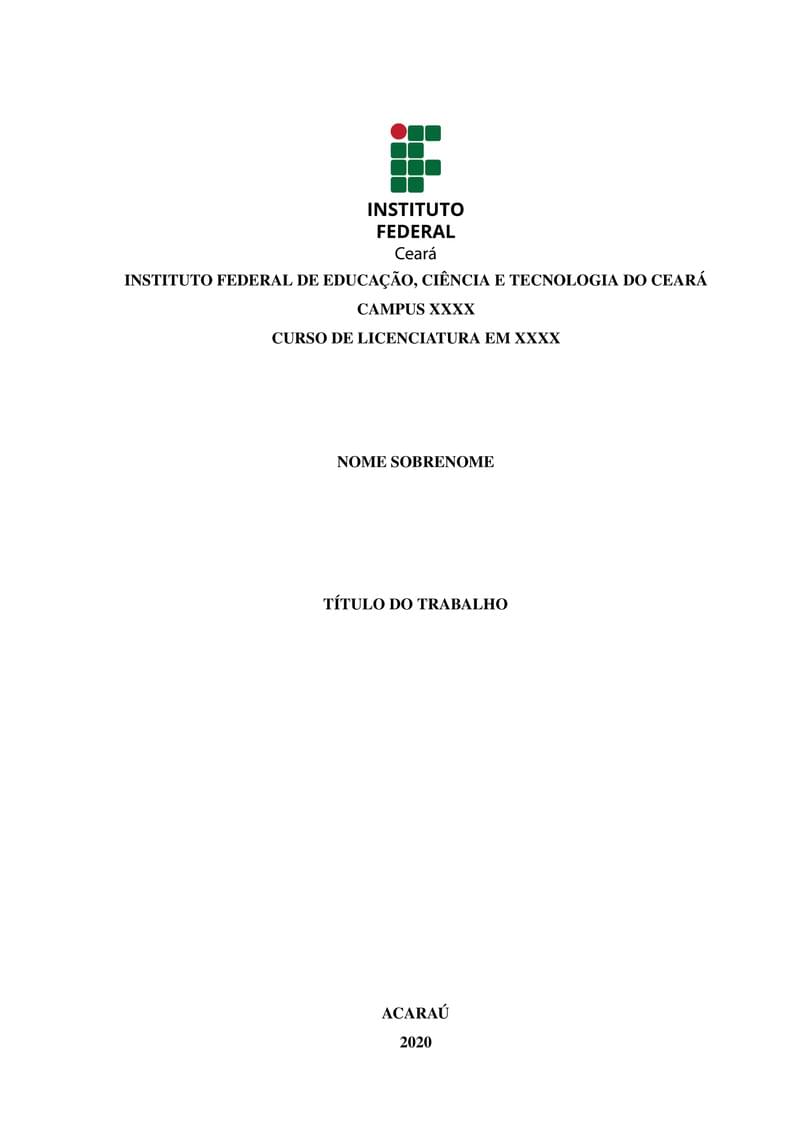 Modelo de Trabalho Acadêmico IFCE