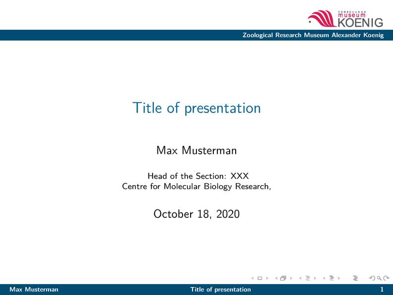 Beamer, ZMB-ZFMK - Template