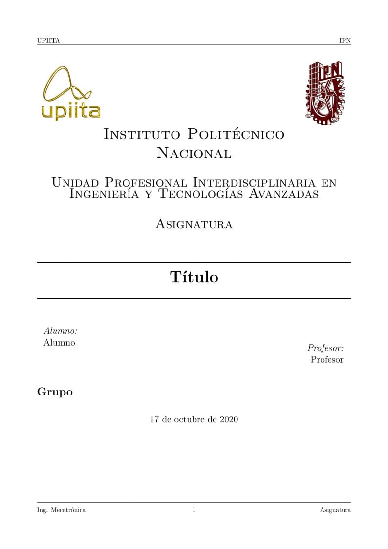 Plantilla de Trabajos Individuales de UPIITA