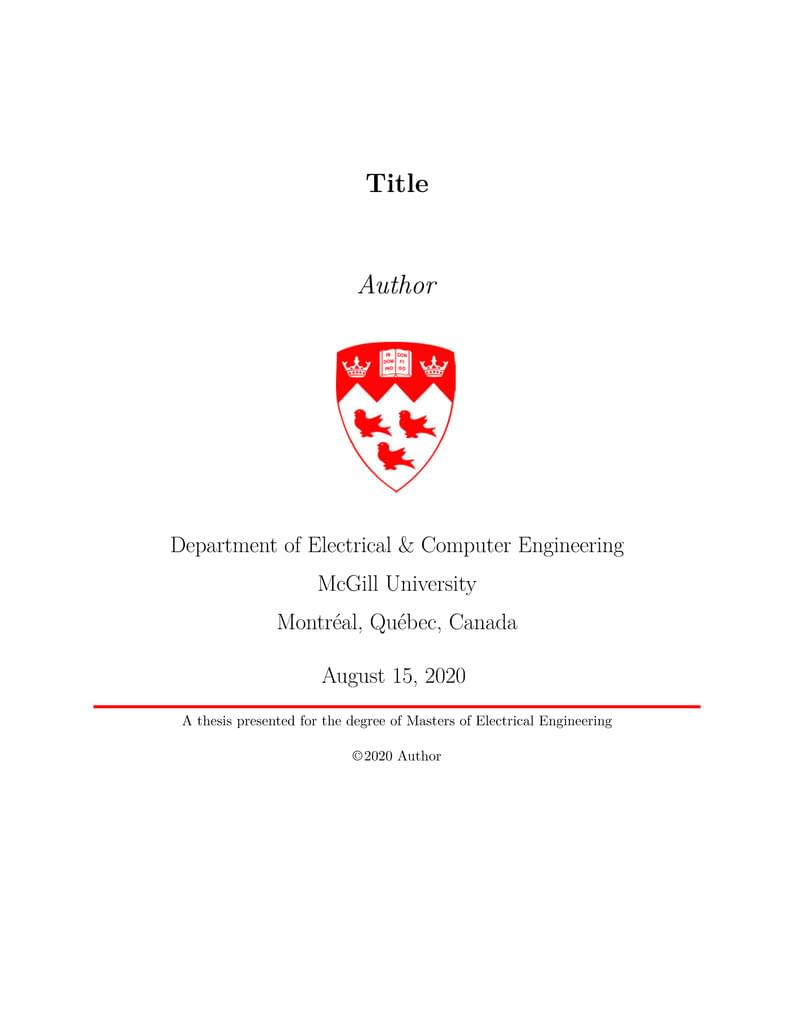 McGill University Thesis Template