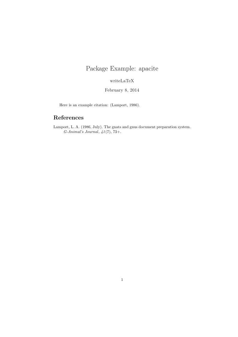 Package Example: apacite
