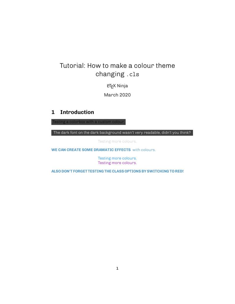 How to make a colour theme changing class (Tutorial)