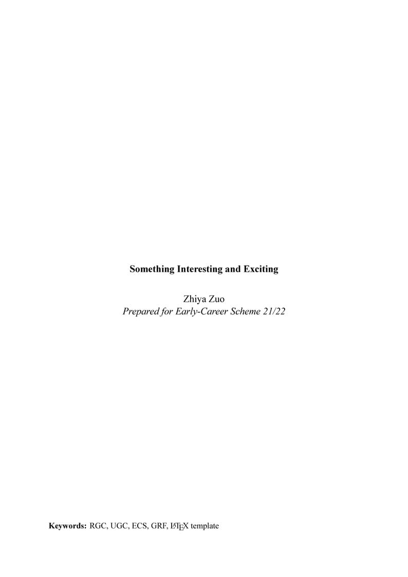 HK RGC Grant Proposal Template