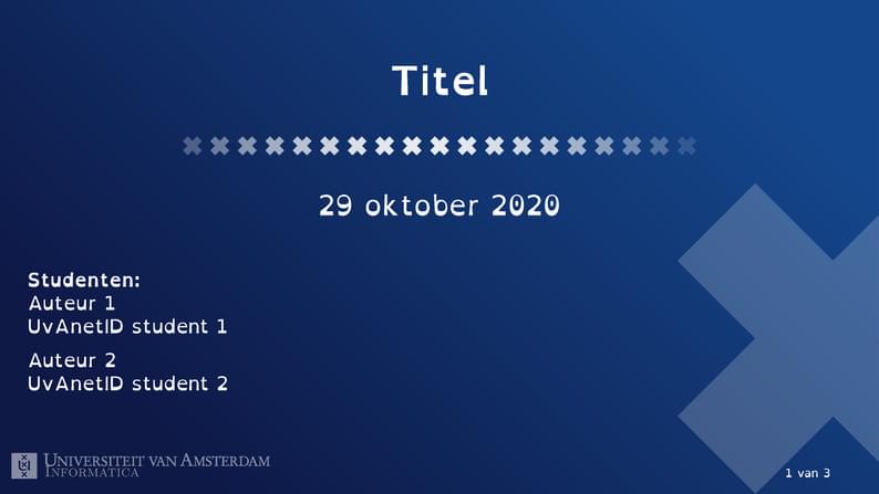 UvA Informatica Template Presentatie