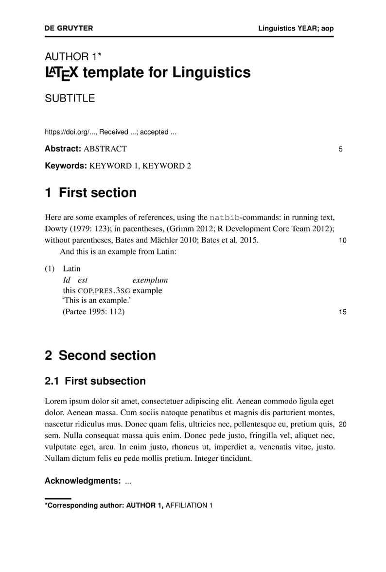 Template for "Linguistics" Journal