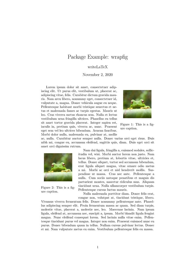 Package Example: wrapfig