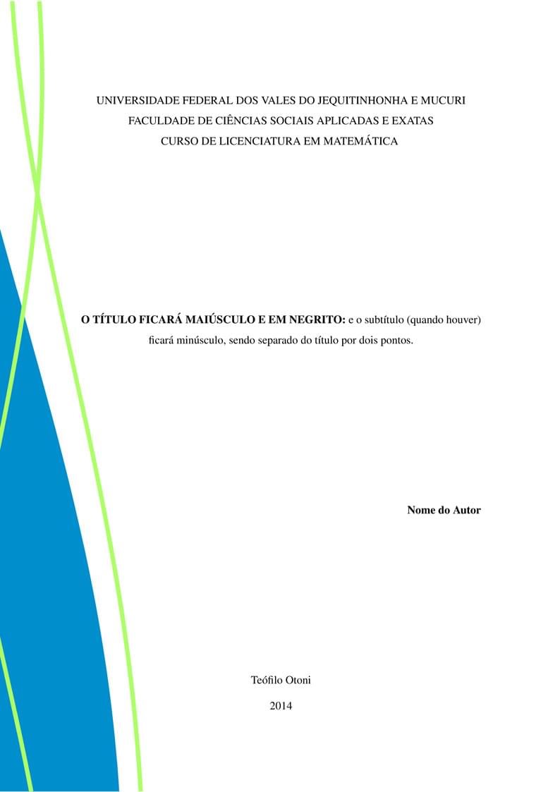 Modelo de dissertação - PROFMAT/UFVJM