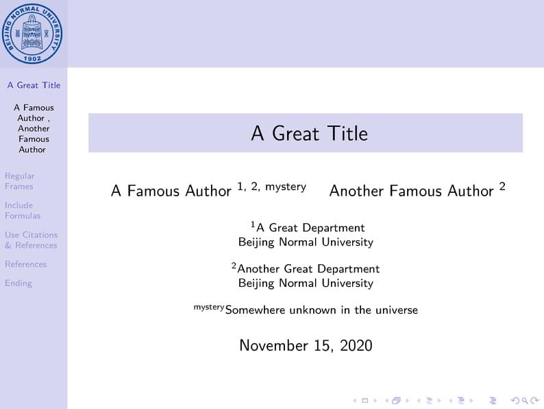 Beijing Normal University Beamer