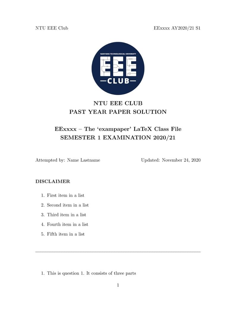 NTU EEE Club PYP Template