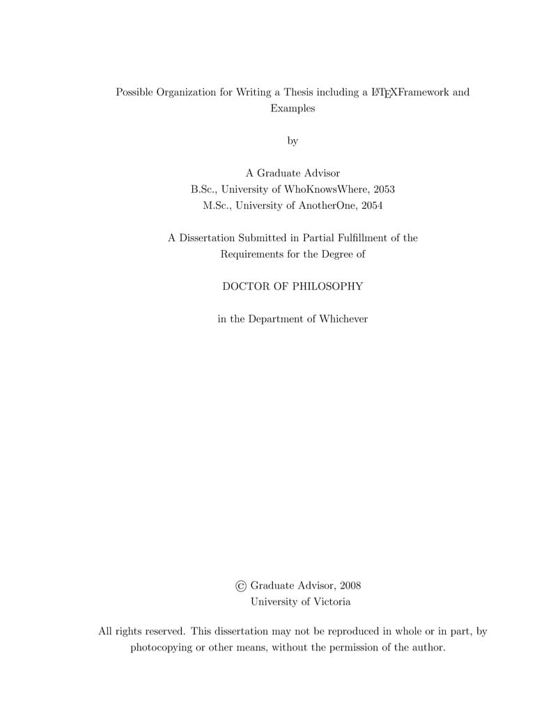 University of Victoria (UVic) LaTeX thesis template - 2020