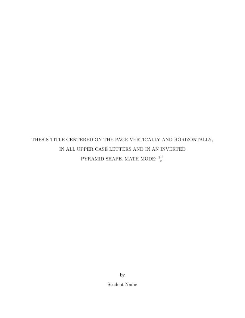 Mines Thesis Template