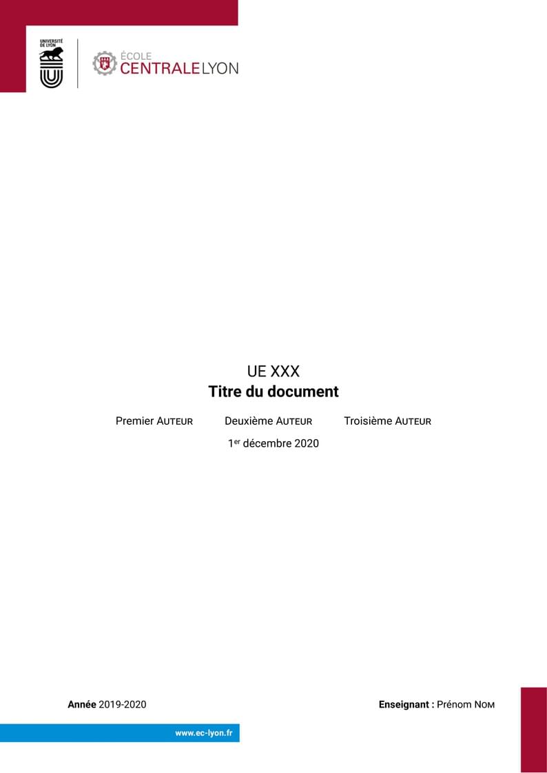 Charte graphique École Centrale de Lyon (ECL)