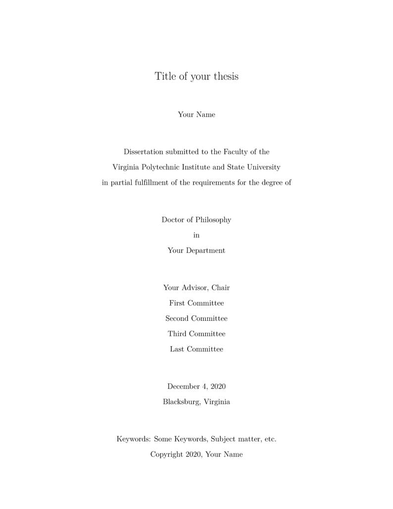 Virginia Tech ETD template