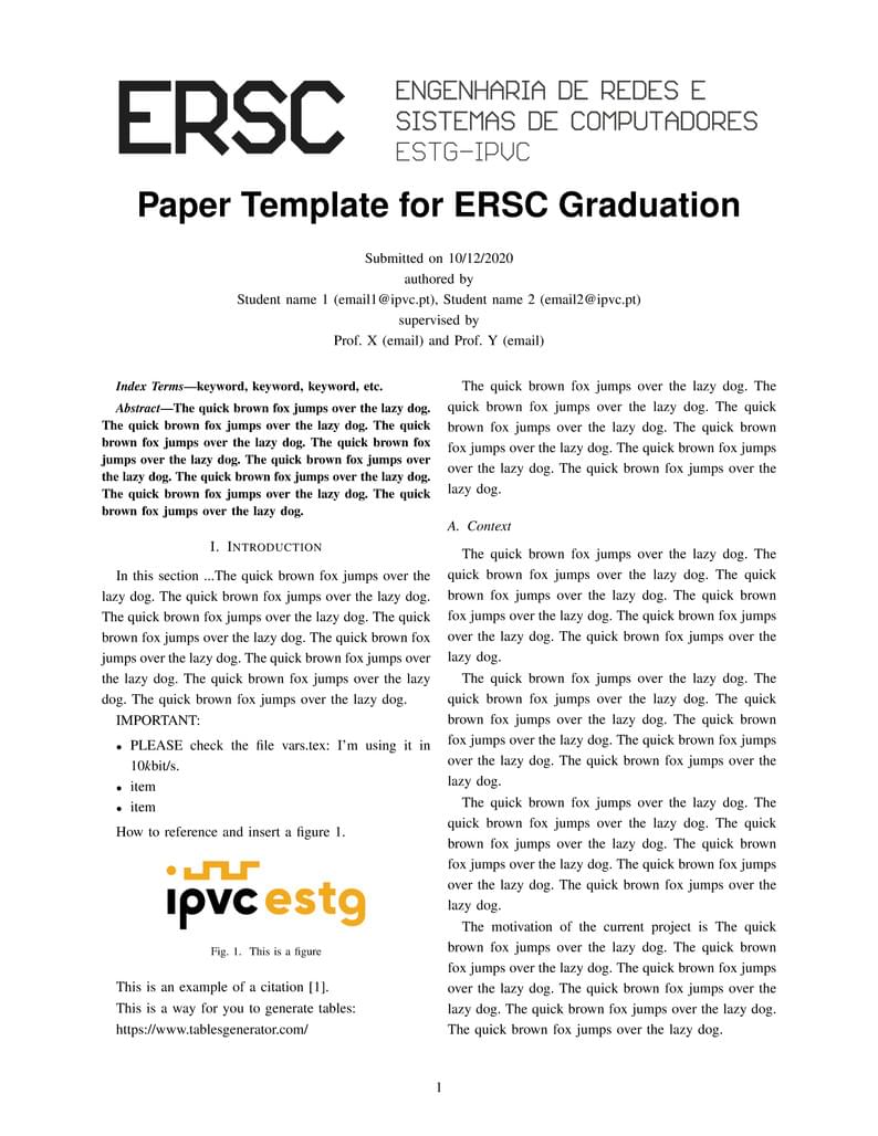 Paper Template - ERSC